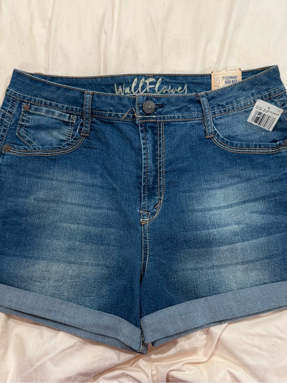 NWT Wallflower High Rise Shorty Short in Denim Blue